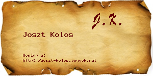 Joszt Kolos névjegykártya